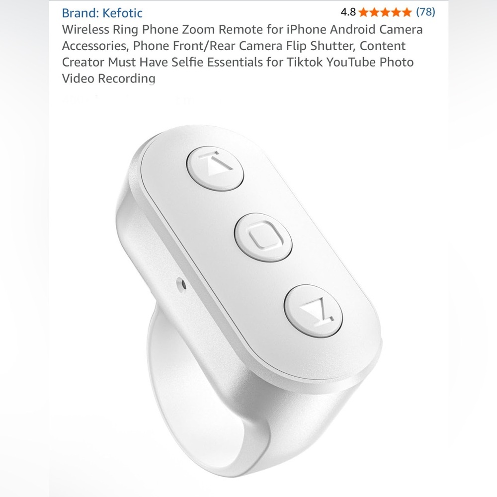 New Wireless Ring Phone Zoom Remote for iPhone Android Camera Accessories